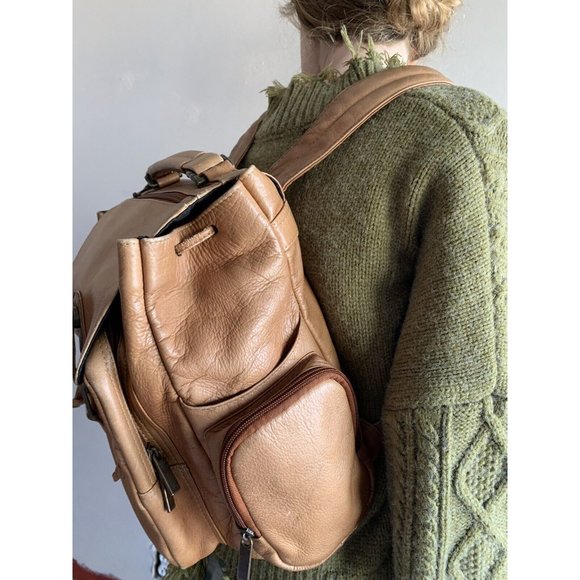 genuine leather small backpack purse main image 6